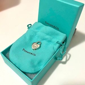 Tiffany and Co. Please Return to Tiffany Heart Padlock Charm in Sterling Silver